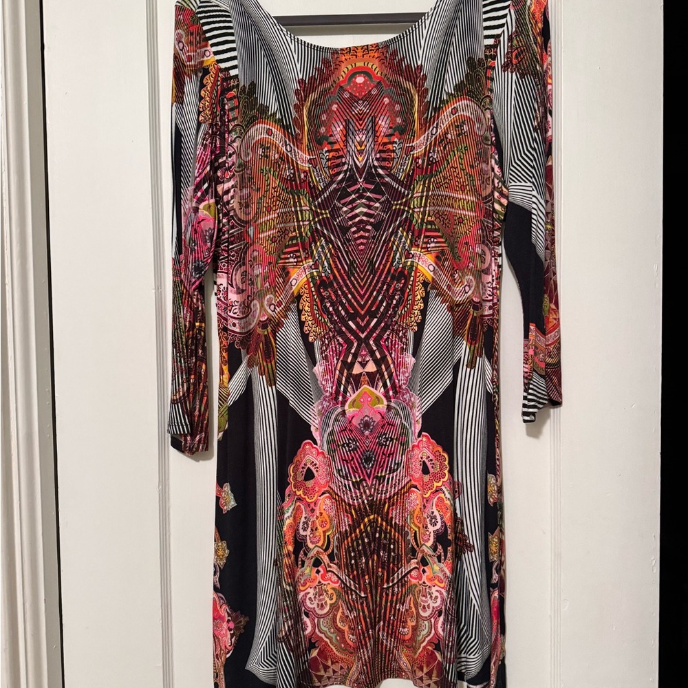 Multicolor Patterned Midi Dress - Picture 2 of 4
